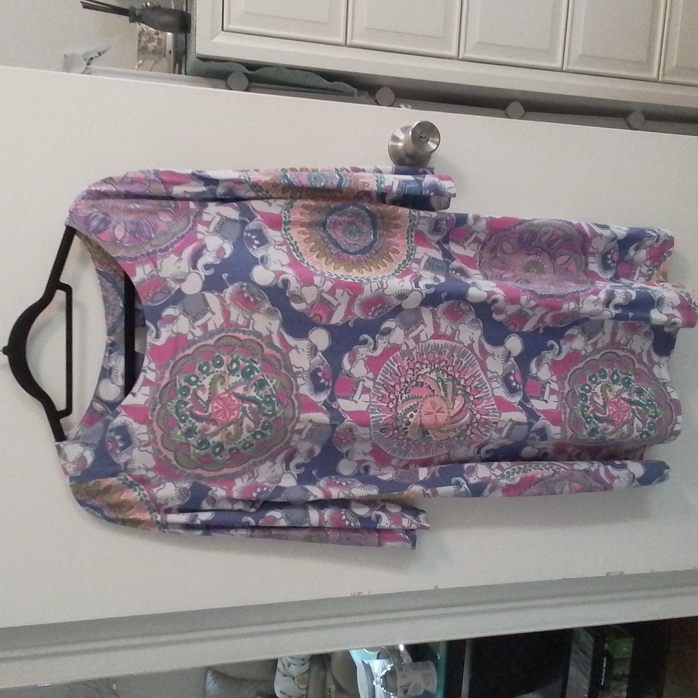 Lilly Pulitzer Pink, Purple, Blue & Green Printed Shift Dress